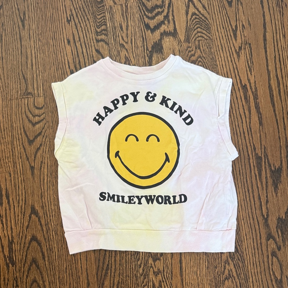 ZARA Kids Happy & Kind Shirt - White and Yellow